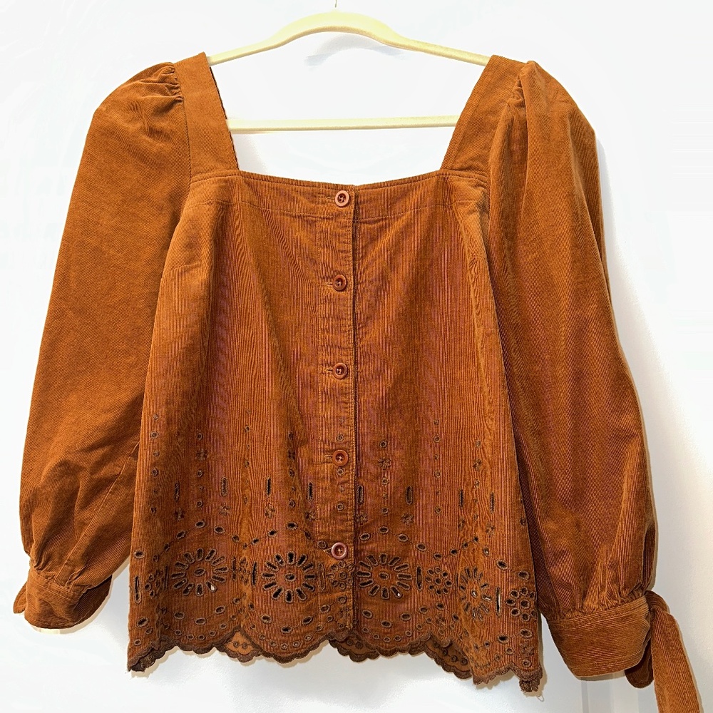 Madewell Square Neck Blouse, 100% Cotton - Picture 3 of 5